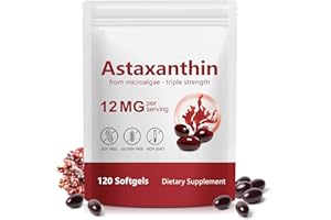 BOIUOITI Astaxanthin Supplements 12mg 120 Softgels, Premium Astaxanthin Antioxidant Supplement, Supports Eye, Skin, Joint, Brain, Heart & Immune System Health, Fresh Microalgae Source, Non-GMO & No Gluten