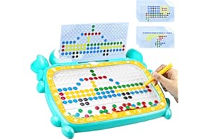 twirush Large Crab Magnetic Drawing Board, Magnet Doodle Board with Pen and Beads for Toddler Magnetic Dot Art Toys, Montessori Educational Preschool Toy for 3-6 Years Kids