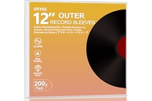 GPXIIZ Zewnętrzne Koperty Winylowe 12 Cala, 200 Przezroczysta Koperta na Płytę Winylową, Grubość 3 Mil, Polipropylen Bezkwasowy i o Wysokiej Gęstości, do 12" pojedynczych podwójnych płyt LP