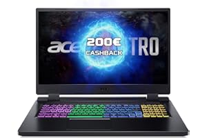 ‎ACER Acer Nitro 5 (AN517-55-72JT) Gaming Laptop | 17,3" FHD 144Hz Display | Intel Core i7-12650H | 16 GB RAM | 1 TB SSD | NVIDIA GeForce RTX 4060 | Windows 11 | QWERTZ Tastatur | schwarz