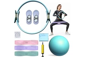 SCOPA WISE Pilates Ring Set | Pilates Accessories Kit & Equipment Set with Resistance Bands, Yoga Strap, Ball & Pump, Pilates Ring & Socks | Fitness Circle Home Gym Gear for Toning & Full Body Workout
