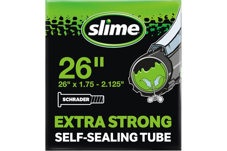 Slime 30059 Cámara Interior de Bicicleta con Sellante de Pinchazos Slime, Sellado Autónomo, Prevenir y Reparar, Válvula Schra