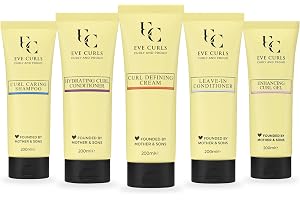 Lockvård set 5 delar för naturliga lockar, locktyp 2A till 4C, 5x 200 ml | Komplett rutin i 5 steg, schampo, balsam, leave-in, kräm och gel, lämplig för Curly Girl metoden, vegansk