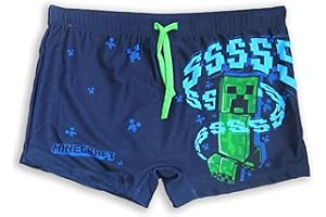 Fashion UK Costume Minecraft officiel Modèle Vortice Creeper Polyester Boxer Mare short de mer Bleu pour enfant