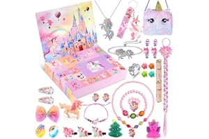 NEUFOOD Advent Calendar 2024 Kids,24 Day Unicorn Advent Calenda,Unicorn ewelry Christmas Countdown Calendar Gift for Kids Xmas Surprise Gift for Girls with Unicorn Bracelet Necklace Earring