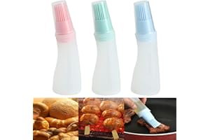 ETERSPR 3 PCS Silicone Brosse d'huile Bouteille à Pain, Bouteille de Cuisson à Brosse à Huile, Bouteille de Brosse à Huile de Gril Résistante à la Chaleur en Silicone, pour Huilage du Barbecue, Pâtisserie