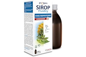 Ortis – PROPEX SIROP Fluidity – Adultes et Enfants + de 12 ans – Formule à action rapide - voies Respiratoires – Sureau, Thym, Eucalyptus, Pin, Propolis - 200ml