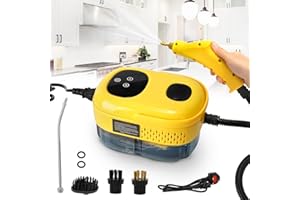 LIEBERWELL Steam Cleaner, 2500W High Pressure Steam Cleaner with Smart Touch, Handheld Steam Cleaners with 3 Brush Heads & 1000ml Water Tank, Portable Steam Cleaning Machine for Kitchen Bathroom (Yellow)