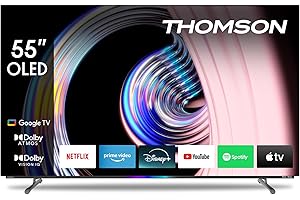 THOMSON 55 Calowy (139 cm) OLED 4K UHD Smart Google TV, Wi-Fi, Dolby Vision IQ, Dolby Atmos, HDR10, Bluetooth 5.1, Triple-Tuner (Kabel/Satelita/Antena), HDMI, CI+, A+ Płyta – 55OG8S24–2025