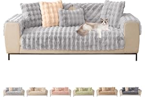 ShowyLive Sofa Covers 1 2 3 4 Seater Couch Covers,Thick Corner Sofa Slipcover L Shape Chaise Longue Furniture Protection for Living Room- Super Soft Sofa Seat Cover (Light Grey, 28 * 83 inch)