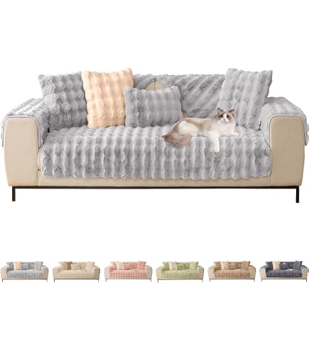 Copridivano Per Animali Domestici Antiscivolo - Velluto A Coste, Lavabile, Grigio 90x180 Cm