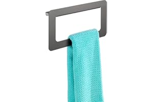 WENKO Toallero mural Uno Montella - Toallero para atornillar, inoxidable, Aluminio, 27 x 16 x 8 cm, Antracita