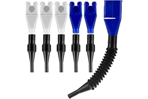 ZHUJIEHIGH 6 Stück Einfülltrichter, Kunststoff Trichter, Kraftstofftrichter mit abnehmbarem Schlauch, Benzintrichter, Universaltrichter für Auto Kfz Wasser Öl Diesel Trichter