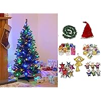 Collectible India 5 Feet Christmas Xmas Tree with Light, 84 Decoration Ornaments, Garland - X-mas Tree Combo for Home…