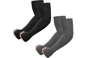 Newbyinn Arm Sleeves with Thumb Hole for Men Women Youth, UV Sun Protection, Tattoo Cover Up, UPF 50, Cooling, Compression - 2 & 4 Pairs