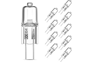 TobeBright Lampadina G4 Alogena 12V 5W, Dimmerabile 10 pezzi AC/DC 12V Lampadine Alogena G4 a Bassa Tensione, Lampada di Lunga Durata Bianco Caldo 2800K per illuminazione interna, lampadario