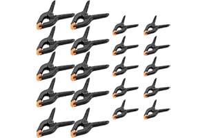 XIAOMOYU 20 PCS Nylon Spring Clamps, Plastic Heavy Duty Spring Clips, Nylon Grip Clamps, Backdrop Clips for Photo Studio, Wood Working Projects, Home Improvement, Canvas, Paper(2 inch＆3 inch)