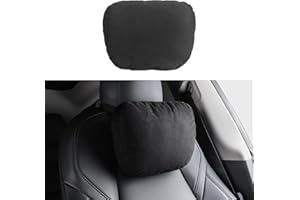 ‎SHOWEV Tesla Kopfstützenkissen Nackenkissen Mit abnehmbarem Befestigungsband für Tesla Model Y/3/X/S Universal Fit Nackenstützkissen（Wildleder, Schwarz, 1 Stück）