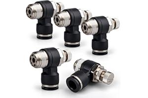 Bwintech 5 Pcs 6mm Tube OD x 1/4" BSP Elbow 90 Degree Speed Fitting Push to Connect Air Line Flow SL6-02