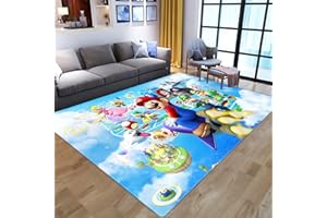 KIKCY Cartoon 3D Anime Super Mario Muster Wohnzimmer Schlafzimmer Teppich große Fläche Teppich Kinder Spielboden Matte Spielbereich Teppich (80 x 120 cm, 4)