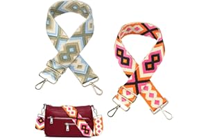 QIQN Bandouliere pour Sac à Main Bandoulière Lanière Réglable Bandoulière de Rechange Large 5cm Beige Orange 2 Pièces Bouton d'or