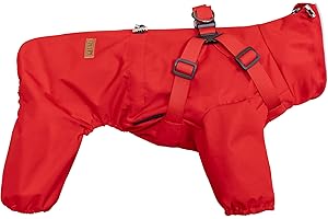 BT Bear Dog Harness Raincoat,Adjustable 4 Legs Dog Jacket with Harness Reflective Jumpsuit Waterproof Coat for Medium Large Dogs,Red 3XL