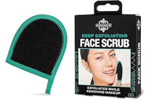 Dermasuri Deep Exfoliating Face Scrub and Body Scrub Mitt - Facial Exfoliator & Skin Cleanser - Part of the Best Skincare Kit for Women & Men - Cleanse Dead or Dry Skin - Face Exfoliation Tool