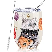 FJAUOQ Bicchiere da 590 ml con coperchio e cannuccia, stampa di zampa di gatto con artigli, isolato sottovuoto, tazza da caffè ghiacciato, tazza da viaggio riutilizzabile in acciaio inox bottiglia