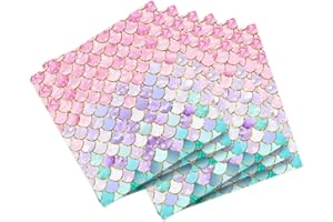 MIENOCOL 20 Stück magische Meerjungfrauen-Party-Papierservietten, Meerjungfrau-Geburtstagsparty-Servietten, Meerjungfrau-Motto-Partyzubehör für Kinder, Mädchen, Geburtstag, Babyparty,