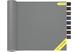 HOCOXW Simili Cuir Autocollant Gris Clair, 40 x 160cm Patch de Réparation en Cuir Auto-adhésif, Patch Cuir Rénovation Pour Canapé, Siège de Voiture, Meubles, Sacs à Main, Vestes, Chaises.