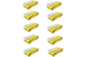 TENQUAN 10 Pack Foil Blankets, 210cm x 160cm Extra Large Emergency Blanket Gold Silver Mylar Survival Blanket First Aid Space Thermal Blanket for Camping Hiking Backpacking