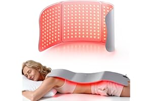 Cinturón de terapia de luz roja Hello Face para cuerpo, 76 x 30 cm, tecnología TriChip™, tapete de luz infrarroja de 36W con temporizador, alivio del dolor muscular, 660nm y 850nm (Gris)