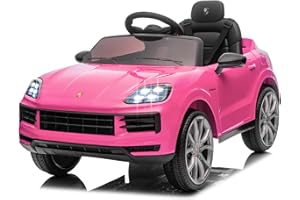 LALAHO Kinder Elektroauto 12V Kinderauto Elektrisch 2,4G-Fernbedienung, Elektrofahrzeuge 2-türig mit MP3, Musik, Hupe, LED-Leuchten (Rosa)