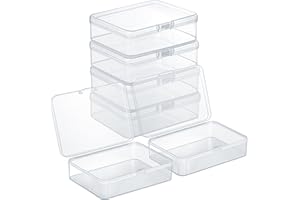 Winter Shore Scatole Plastica con Coperchio Piccole [6 Pezzi] - Scatole Plastica Organizer con Chiusura a Cerniera per Perline, Oggetti Artigianali, Accessori - Per Casa e Ufficio - 9,5 x 6,5 x 2,6 cm