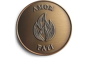 Stoic Store UK Amor Fati Pièce de Monnaie pour Pratique et Journal Intime, pièce Stoic Marcus Aurelius, pièce de défi EDC en Laiton, Cadeau de philosophie du médaillon stoïque, rappels en Laiton