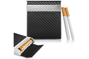 OHAODUO 10 Farben Zigarettenetui Metall Zigarettenschachtel mit Magnetverschluss für 20 Zigaretten Zigarettenbox Edelstahl Zigarettenetui Zigarettencase für Männer Frauen Damen Herren Geschenk (black color1)