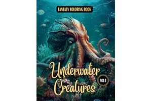 Fantasy Coloring Book Underwater Creatures Vol. 1: For Adults and Teens | Black Line and Grayscale Images of Mystical Creatures for Relaxation and Stress Relief