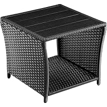 Armadietto Portaoggetti Da Giardino VidaXL In Polyrattan Nero - 50x55x115 Cm, Con 2 Ripiani E Cassetto, Per Esterno