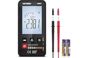 QLUUE Multímetro digital, multímetro de 6000 cuentas, rango automático, prueba NCV, prueba de voltaje CC/CA, resistencia de voltaje, frecuencia, adecuado para el hogar, bricolaje, profesional, automóviles,