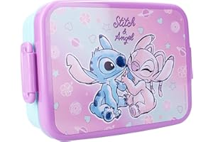 Vadobag STITCH ANGEL Portamerenda Lunch Box in plastica con coperchio - dimensioni 16x13x5cm DISNEY Originale Lilo e Stitch