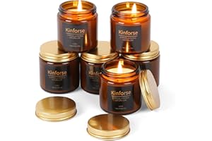 Kinforse Natural Soy Wax Citronella Candles Outdoor/Indoor | Long-Lasting for Garden, Camping, Picnic | Essential Oil Aromatherapy Citronella Candle Outdoor | Gardening Gifts & Presents for Women