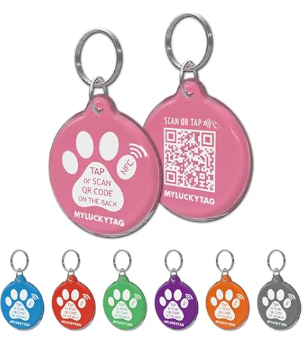 Smart NFC Pet ID Tag – Wasserdichter QR-Code & NFC Anhänger Für Halsband, Auch Für AirTag, Schwarz, Leicht & Geräuschlos