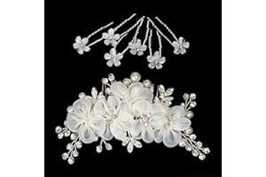 Naler 7Pcs Peigne de mariée Femmes Bijoux en Perles Ornements de Cheveux Mariage Nuptiale élégantes coiffes
