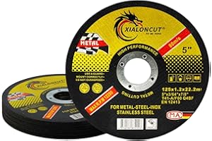 NUTKIT 12 PCS Disque Découper pour Meuleuse d'Angle, Disque a Tronconner 125 Metal, 125 X 1,2 mm Disque de Coupe, Disques de Meuleuse D'angle, Pour Métal, Acier Inox, Acier, Fer, Aluminium