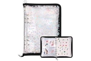MUROAD Organiseur de rangement 4 en 1 pour autocollants, classeur A5 avec 140 pochettes et 20 feuilles de papier réutilisable (noir)