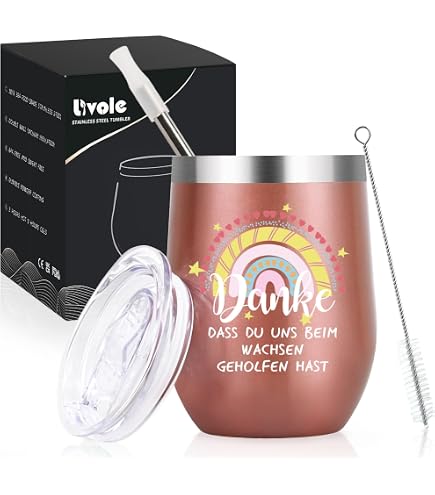 Onebttl Edelstahl-Becher 'Eat Sleep Dance Repeat' – 590 Ml, Mit Deckel & Strohhalm, Roségold