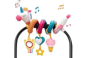 hahaland Spiral Pram Toys baby toys 0-6 months newborn Sensory Toys for Babies Pushchair Stroller/Car Seat Activity Baby Toy for 0 3 6 9 12 Months Hanging Toys for Babies pram toy Infant Girls