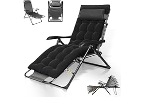 AYDFUORT Sonnenliege Klappbar, Liegestuhl Garten, Klappbare Gartenliege Verstellbar Rückenlehne, Relaxsessel Garten Mit Auflage Polster, Getränkehalter, Liegestuhl Balkon Belastbar150kg (Schwarz)