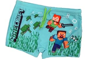 Fashion UK Disfraz Minecraft Oficial Modelo Tortugas Poliéster Boxer Mar Pantalón Corto de Mar Azul Tallas de Niño