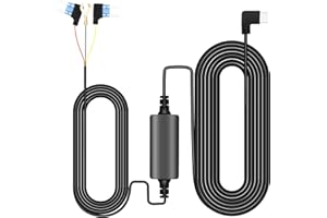 VEMFAY Dash Cam Hardwire Kit, Port USB C Dashboard Caméra Kit 12V - 24V à 5V Câble de Charge Voiture avec Protection Basse Tension
